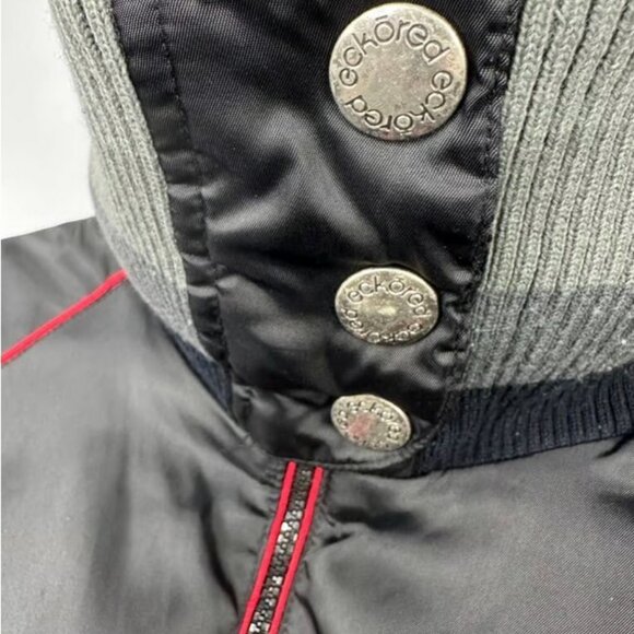 Women's Y2K  Black Vintage Ecko Red Bomber Jacket  Size Large - Picture 9 of 10